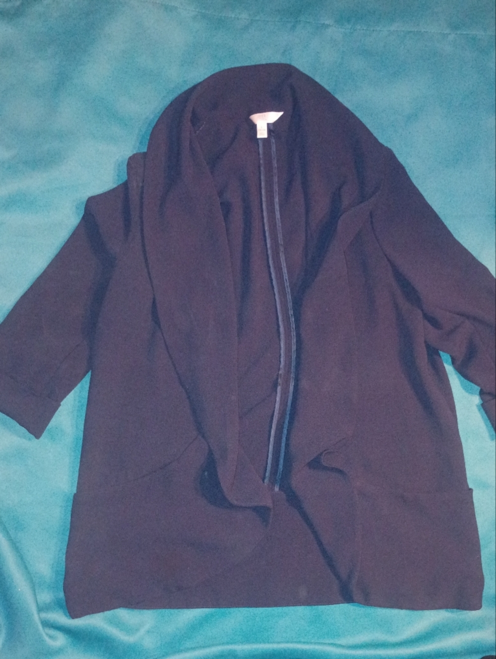 Time and Tru Navy Blue Open-Front Cardigan